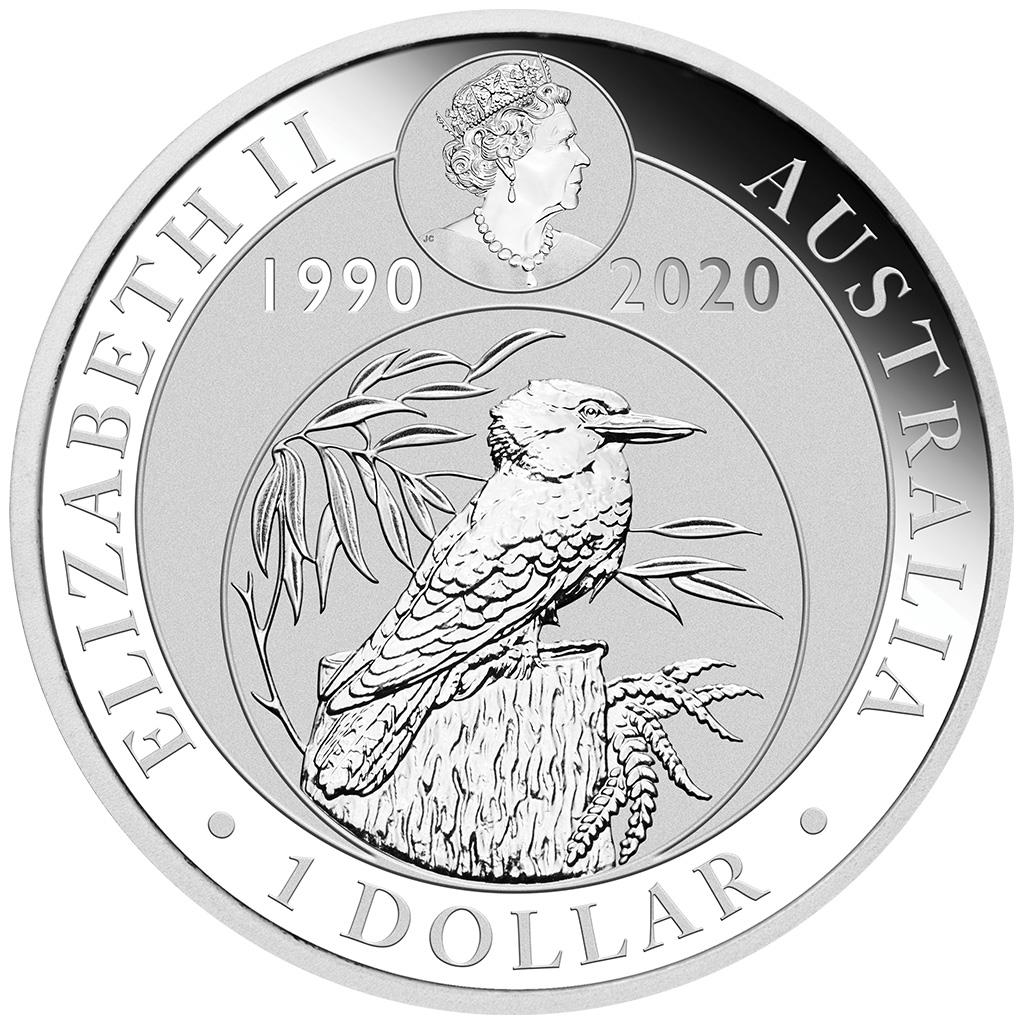 2020 $1 ANDA Brisbane 30th Anniversary of The Australian Kookaburra 'Floral' Privy Mark Uncirculated Coin