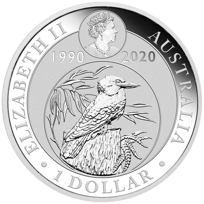2020 $1 ANDA Brisbane 30th Anniversary of The Australian Kookaburra 'Floral' Privy Mark Uncirculated Coin