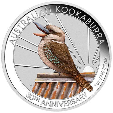 2020 $1 WMF Berlin 30th Anniversary Australian Kookaburra 1oz Silver Coloured Proof Coin