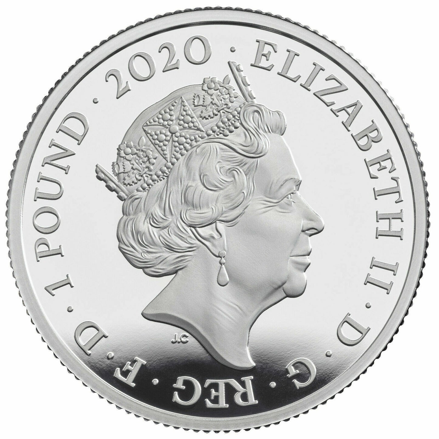 UK 2020 £1 Queen 1/2oz Silver Proof Coin