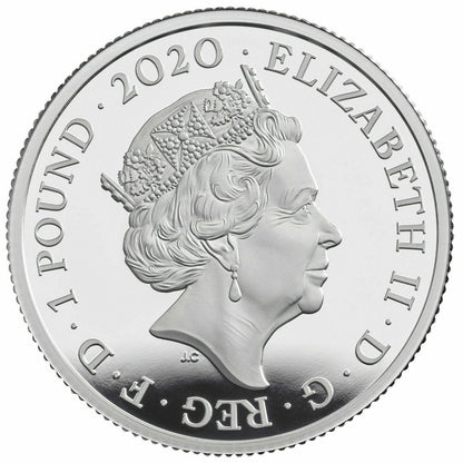 UK 2020 £1 Queen 1/2oz Silver Proof Coin