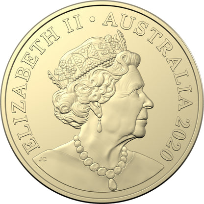 2020 $2 End of The Second World War 75th Anniversary 'C' Mintmark Coloured Uncirculated Coin