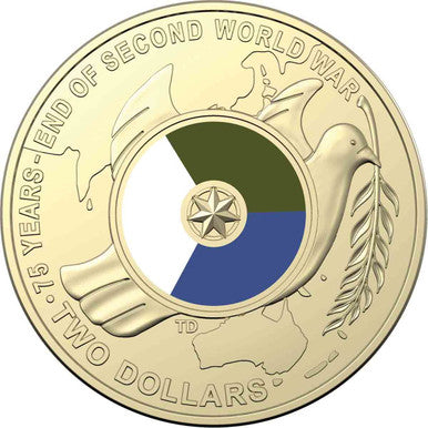 2020 $2 End of The Second World War 75th Anniversary Coloured Uncirculated Mint Roll