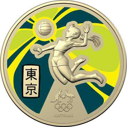 2020 $1 Australian Olympic Team Taliqua Clancy Coloured Uncirculated Coin