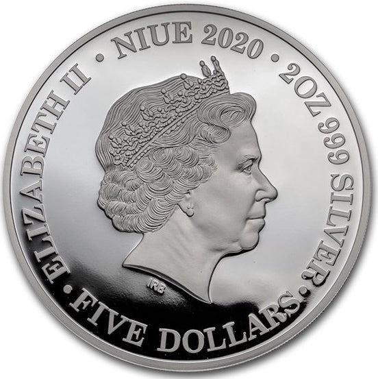 Niue 2020 $5 Ned Kelly Australian Outlaw 2oz Silver Coloured High Relief Proof Coin