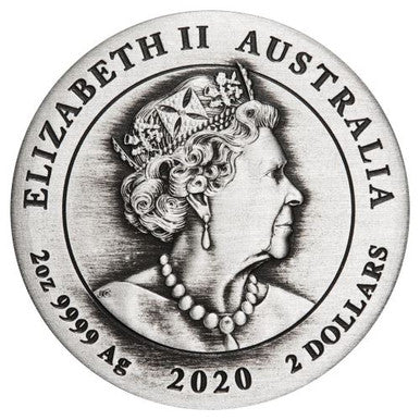 2020 $2 Commemorating The 75th Anniversary of The End of World War II 2oz Silver Antiqued Coin