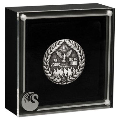 2020 $2 Commemorating The 75th Anniversary of The End of World War II 2oz Silver Antiqued Coin