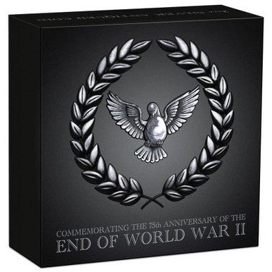 2020 $2 Commemorating The 75th Anniversary of The End of World War II 2oz Silver Antiqued Coin