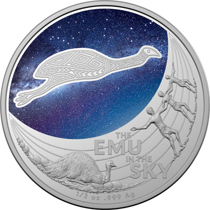 2020 $1 Star Dreaming The Emu In The Sky 1/2oz Silver Coloured Uncirculated Coin