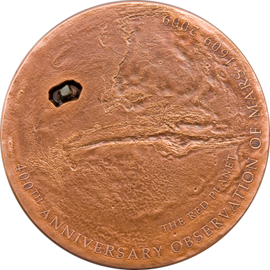 Cook Islands 2009 $5 Meteorite Impacts 400th Anniversary of The Observation of Mars 1oz Silver Copper Plated Antique Coin