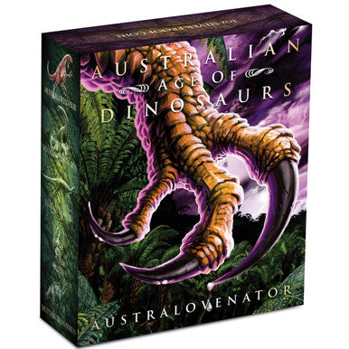 2014 $1 Australian Age of Dinosaurs Australovenator 1oz Silver Coloured Proof Coin
