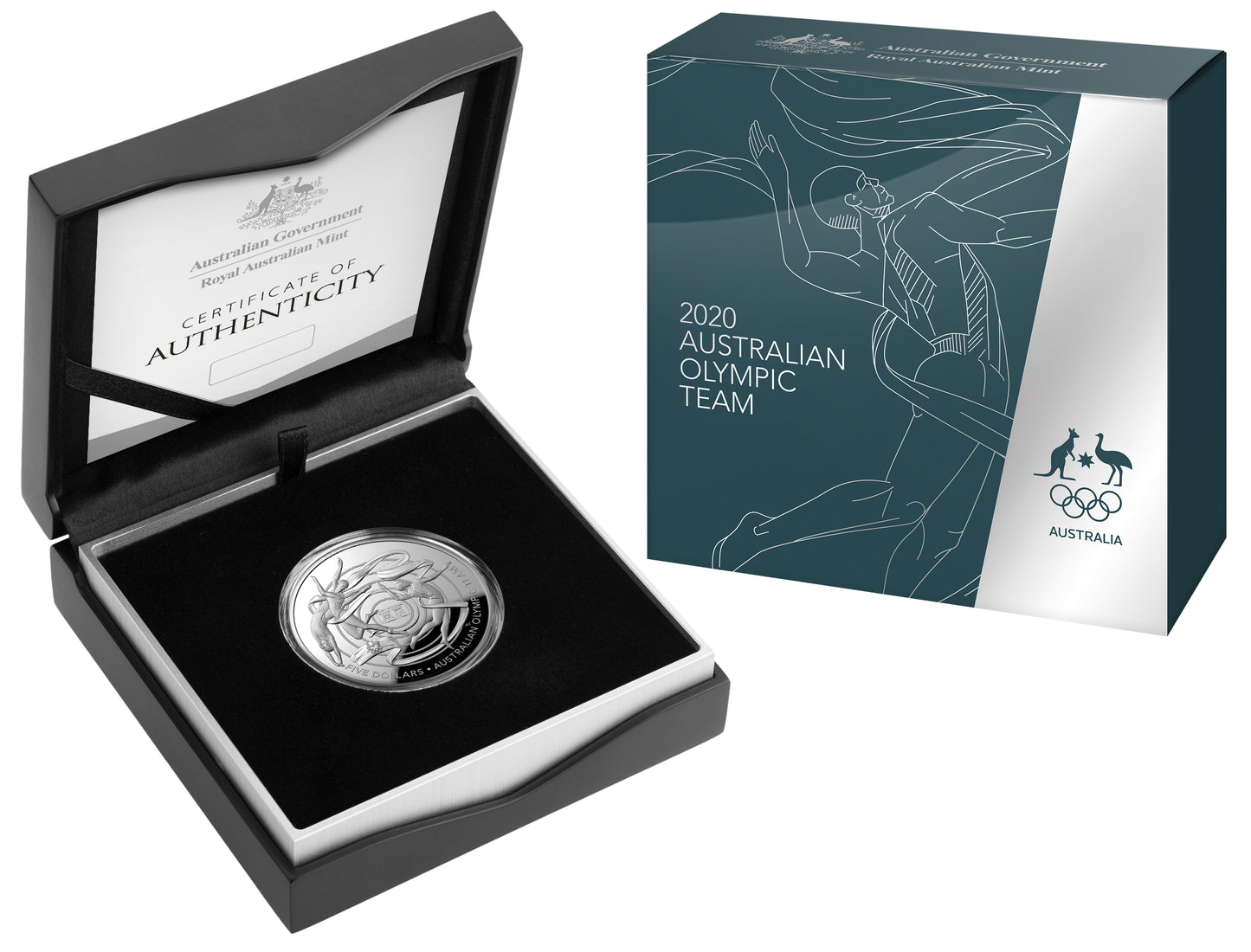 2020 $5 Australian Olympic Team 1oz Silver Proof Domed Coin