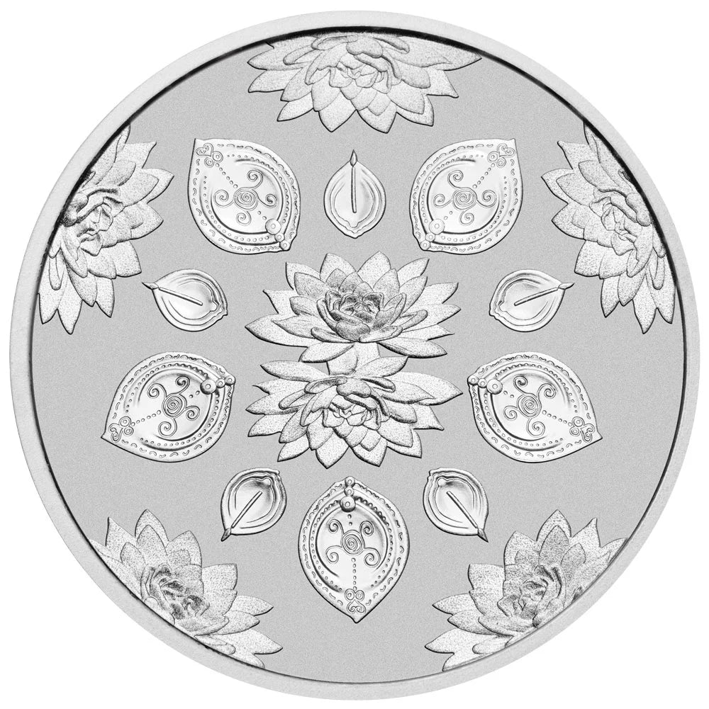 2021 Diwali Selectively Gold Plated 1oz Silver Medallion