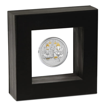 2021 Diwali Selectively Gold Plated 1oz Silver Medallion