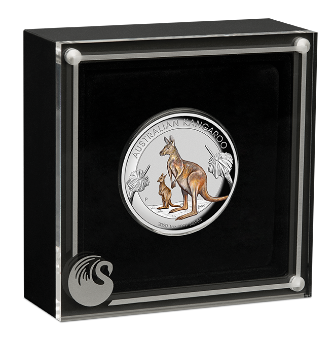 2020 $1 Kangaroo 1oz Silver Coloured High Relief Coin