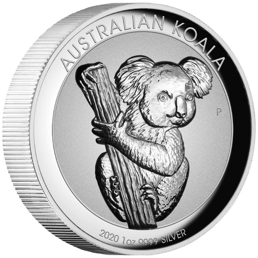 2020 $1 Australian Koala 1oz Silver High Relief Proof Incused Coin
