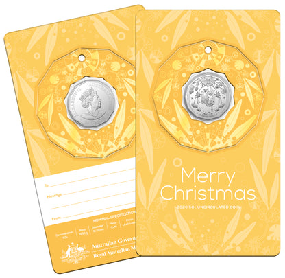 2020 50c Merry Christmas Uncirculated Coin