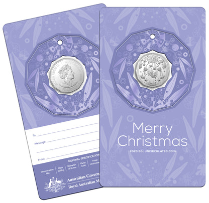 2020 50c Merry Christmas Uncirculated Coin