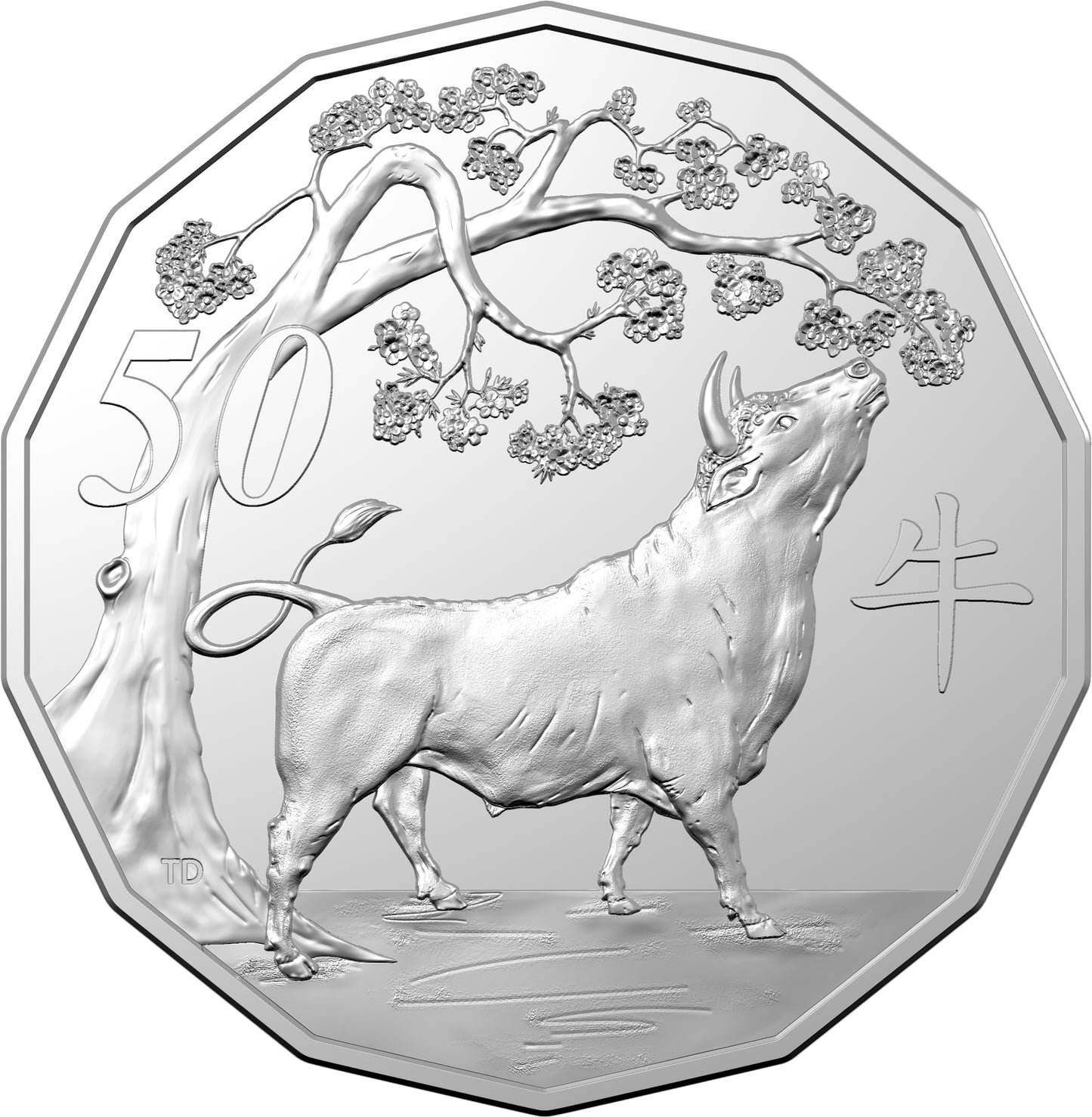 2021 50c Tetra Decagon Year of The Ox Uncirculated Coin
