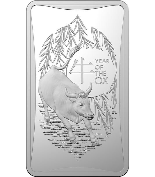 2021 $1 Year of The Ox 1/2oz Silver Uncirculated Ingot