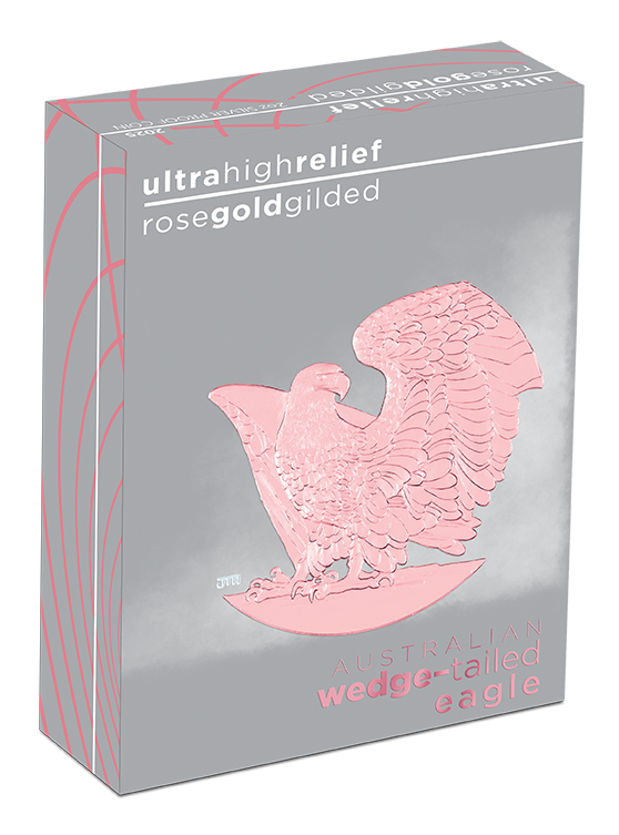 2025 $2 Australian Wedge-Tailed Eagle Selectively Rose Gold Plated 2oz Silver High Relief Proof Coin