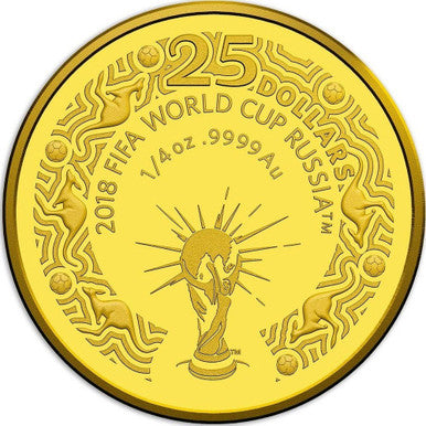 2018 $25 FIFA World Cup Russia 1/4oz Gold Proof Coin