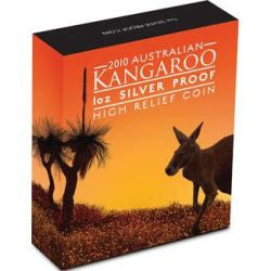 2010 $1 Australian Kangaroo 1oz Silver High Relief Proof Coin