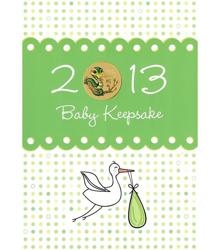 2013 $1 Baby Keepsake Year of The Snake Uncirculated Coin