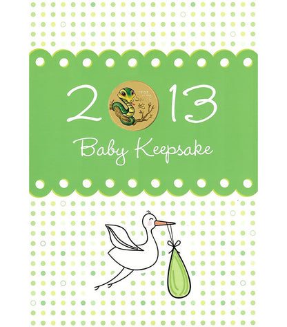 2013 $1 Baby Keepsake Year of The Snake Uncirculated Coin