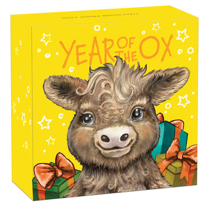 Tuvalu 2021 50c Lunar Baby Year of The Ox 1/2oz Silver Coloured Proof Coin