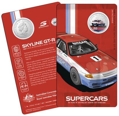 2020 50c 60 Years of Australian Supercars Coloured Uncirculated 9 Coin Set