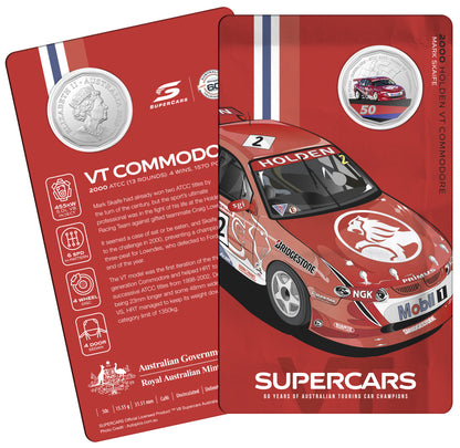 2020 50c 60 Years of Australian Supercars 2000 Holden VT Commodore Coloured Uncirculated Coin