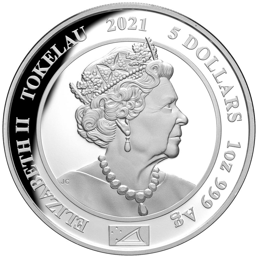 Tokelau 2021 $5 Diana Princes of Wales Selectively Rose Gold Plated 1oz Silver Coloured Proof Coin