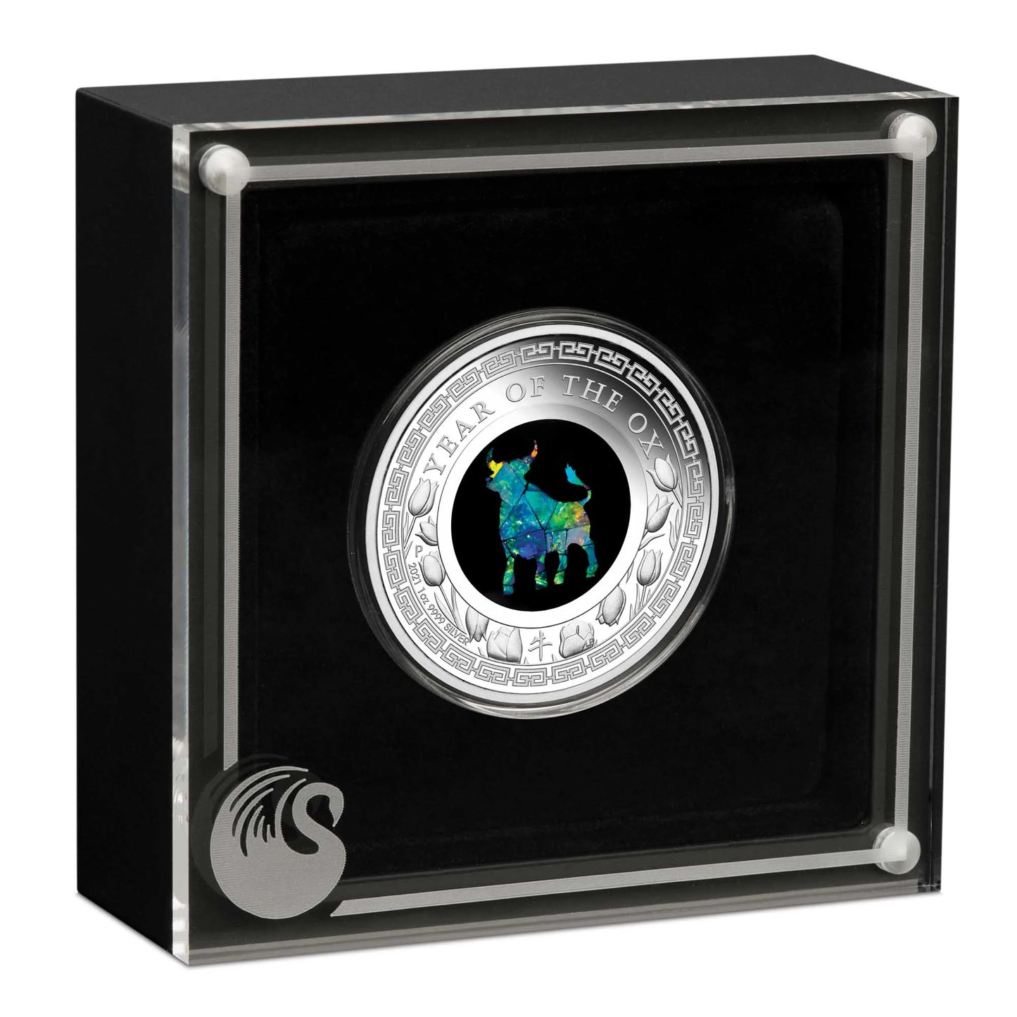 2021 $1 Australian Opal Lunar Year of The Ox 1oz Silver Proof Coin