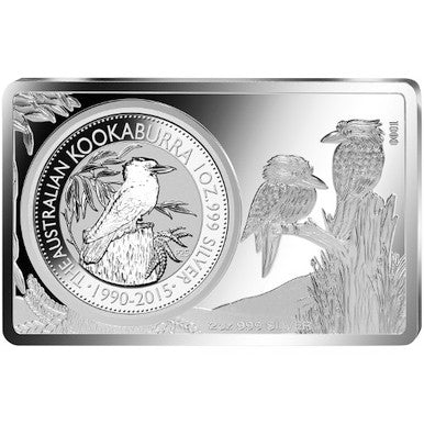 2015 $1 25th Anniversary of The Silver Kookaburra 3oz Silver Coin & Bar Set