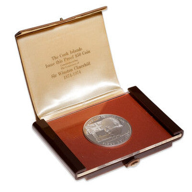 Cook Islands 1974 $50 The Centenary of Sir Winston Churchill Silver Proof Coin