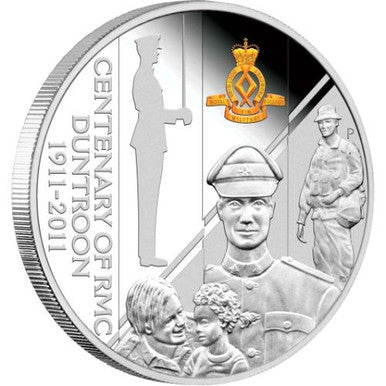 2011 $1 Centenary of RMC Duntroon 1oz Silver Proof Coin and Badge Set