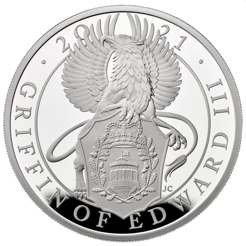 UK 2021 £2 The Queen's Beasts The Griffin of Edward III 1oz Silver Proof Coin