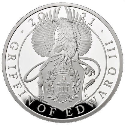 UK 2021 £2 The Queen's Beasts The Griffin of Edward III 1oz Silver Proof Coin