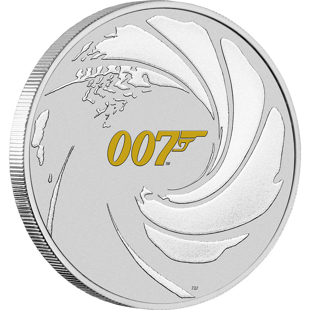 Tuvalu 2021 $1 James Bond 007 1oz Silver Coloured Uncirculated Carded Coin