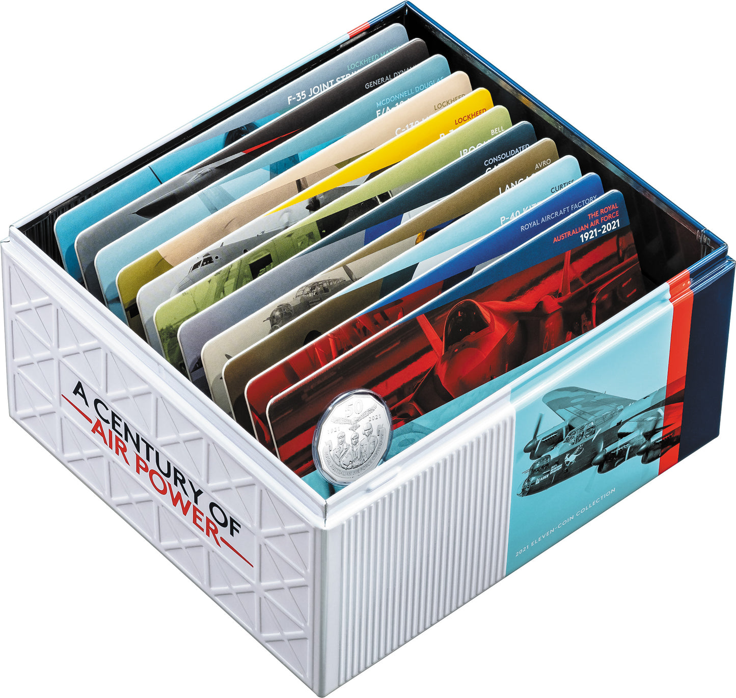 2021 50c Centenary of The Royal Australian Air Force A Century of Power Coloured Uncirculated 11 Coin Set