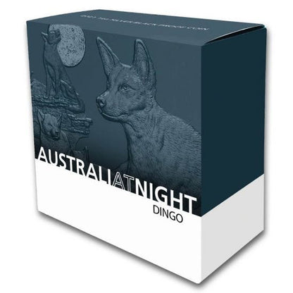 Niue 2021 $1 Australia at Night Dingo 1oz Silver Black Proof Coin