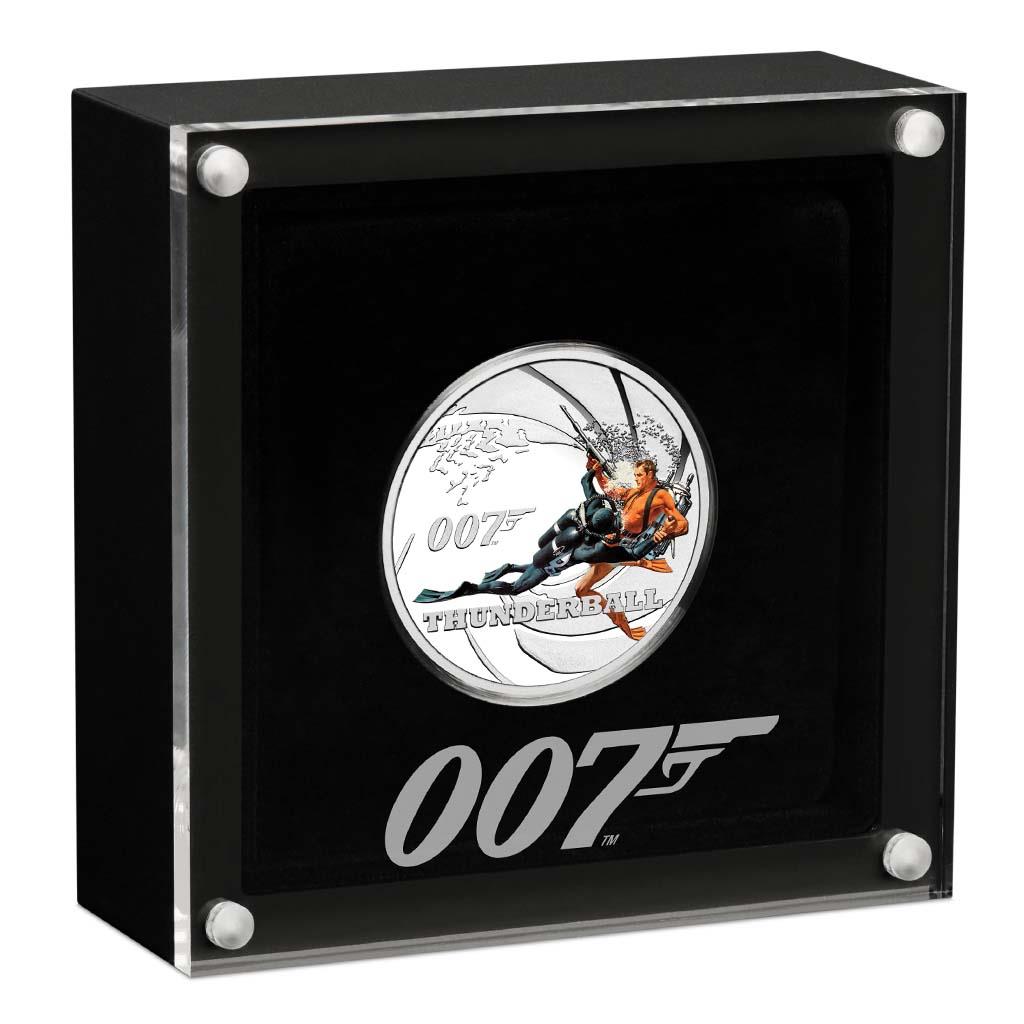 Tuvalu 2021 50c James Bond 007 Thunderball 1/2oz Silver Coloured Proof Coin