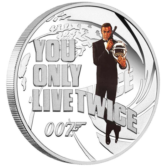 Tuvalu 2021 50c James Bond 007 You Only Live Twice 1/2oz Silver Coloured Proof Coin