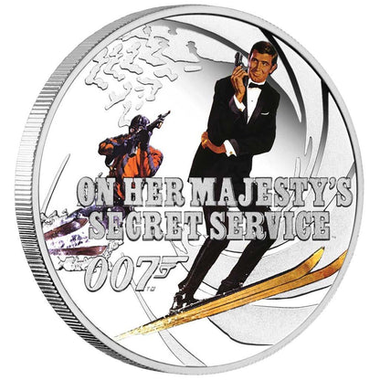 Tuvalu 2021 50c James Bond 007 On Her Majesty's Secret Service 1/2oz Silver Coloured Proof Coin