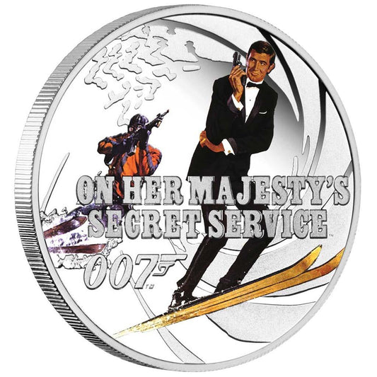 Tuvalu 2021 50c James Bond 007 On Her Majesty's Secret Service 1/2oz Silver Coloured Proof Coin