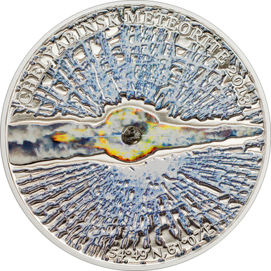 Cook Islands 2013 $5 Stardust of The Universe Chelyabinsk Meteorite Silver Coloured Proof Coin