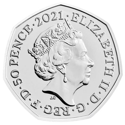 UK 2021 50p The Mary Anning Collection Temnodontosaurus Uncirculated Coin