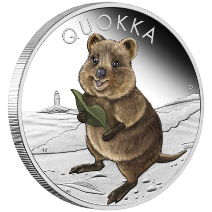 2021 $1 Quokka 1oz Silver Coloured Proof Coin