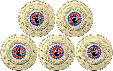 2021 $2 Indigenous Military Service Coloured Uncirculated 5 Coin Bag